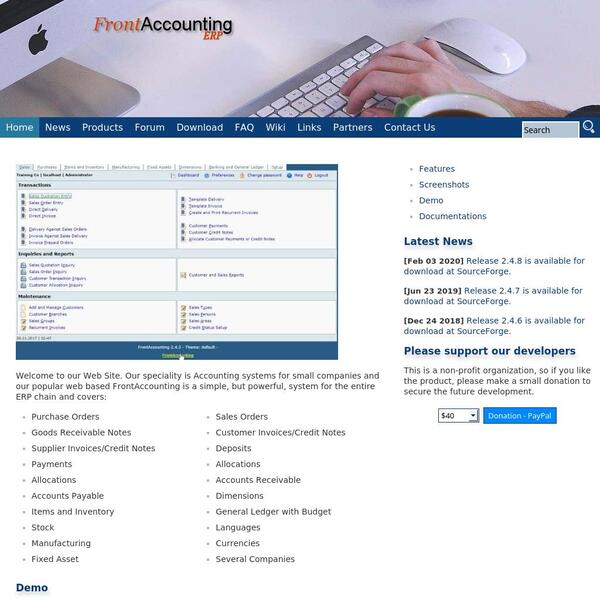 Front Accounting Screenshot